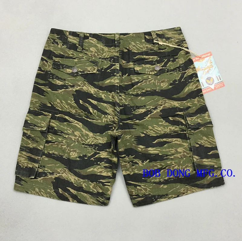 Cozyroom Men's HBT Camo Shorts Summer Military Tiger Stripes Shorts Camouflage Tiger Stripepattern Plus Size Straight Short