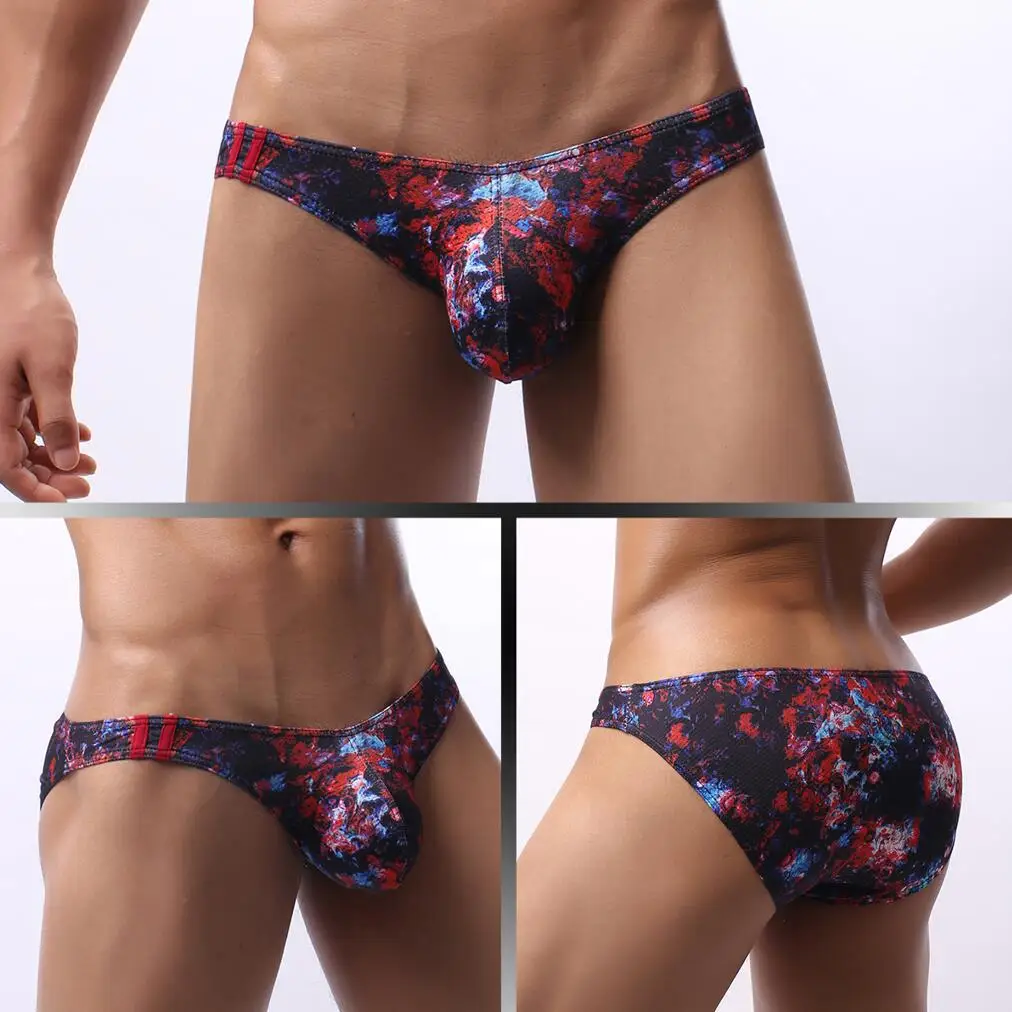 Мужские трусы бикини с U-образным выпуклым мешочком и принтом |