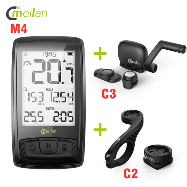 Meilan GPS для велосипеда, компьютер, грудь, монитор сердечного ритма, беспроводной датчик скорости/Каденции, велосипедный Спидометр 4,0 Bluetooth ANT одометр - Цвет: M4