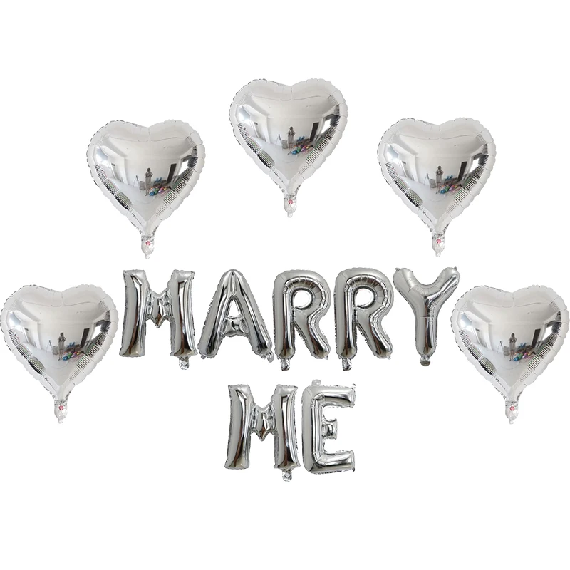 12pcs 12 шт. 16 дюймов розовое золото MARRY ME письмо фольгированные шары 1" Сердце шар День Рождения декорации на свадьбу, вечеринку вечерние принадлежности Globos - Цвет: 12pcs