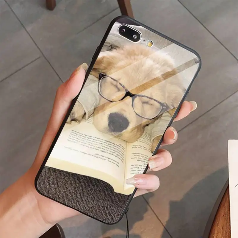

cute dog animal pattern Phone Case Tempered glass For iphone 5C 6 6S 7 8 plus X XS XR 11 PRO MAX