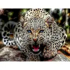 Набор для творчества с леопардовым рисунком животных, для взрослых, Акриловая Краска на холсте с рамкой, рисование по номерам, домашний декор