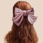 Резинка для волос женская, двухслойная, винтажная, большие бархатные, заколки с бантами для волос
