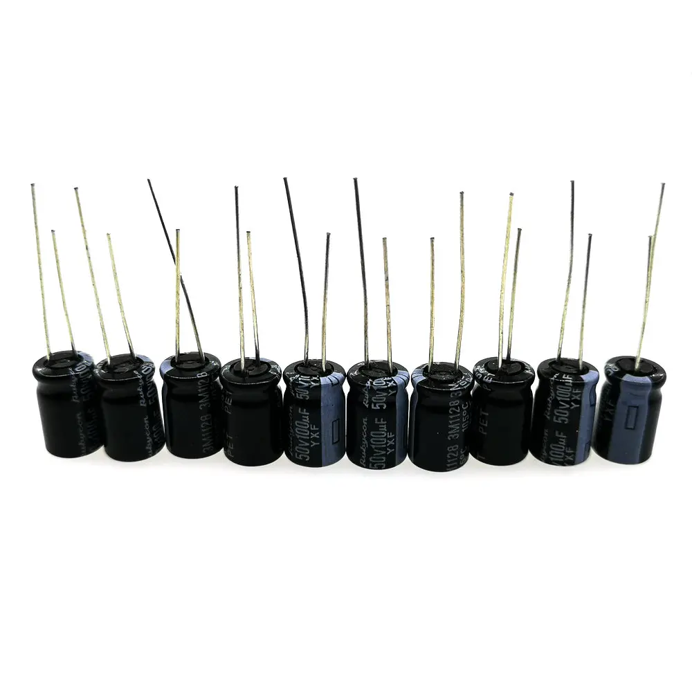 10 шт./лот 50V100UF 8*12 мм с алюминиевой крышкой, 50В 100 мкФ 105C конденсатор с алюминиевой крышкой