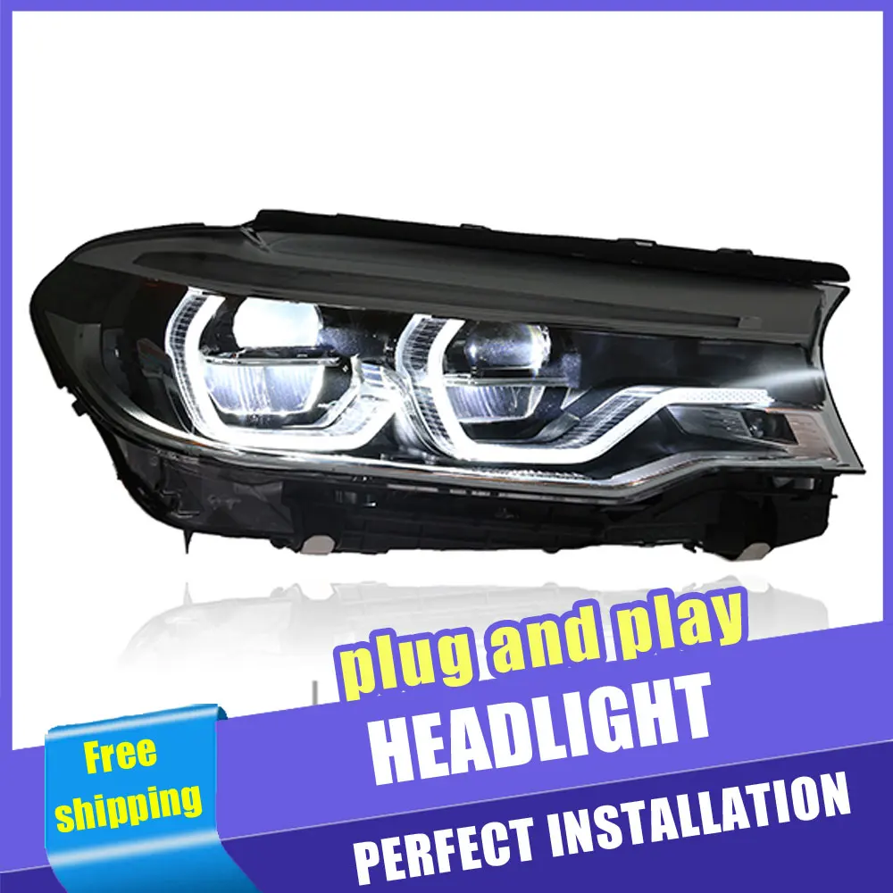 

2PCS Car Style LED headlight for BMW 5 Series G38 18-20 for G38 head lamp LED DRL Lens Double Beam H7 HID Xenon bi xenon lens