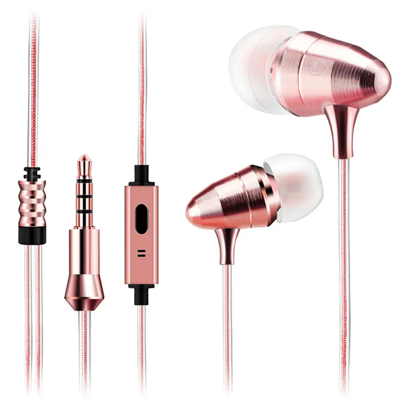 Rose gold ALANGDUO ювелирные изделия Жемчужное ожерелье наушники 3,5 мм Красочные жемчужные провода магнит в ухо наушники с микрофоном ожерелье fone de ouvido - Цвет: Rose gold