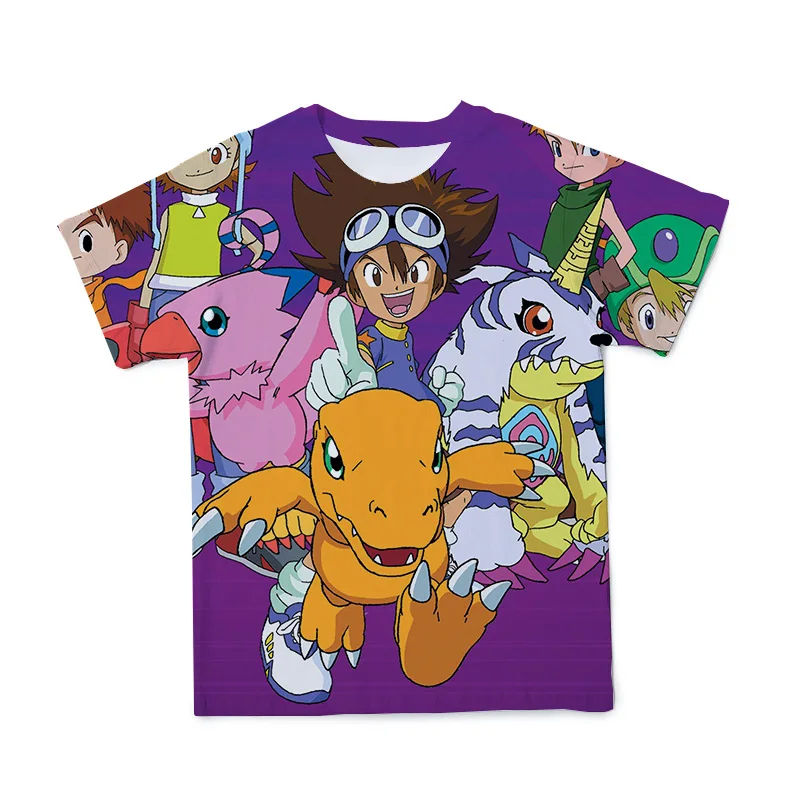 

New Summer 3D Children'S Short-Sleeved T-Shirt Breathable O-Neck Male And Female Teenagers Funny Anime Cartoon Pattern 4T-14T