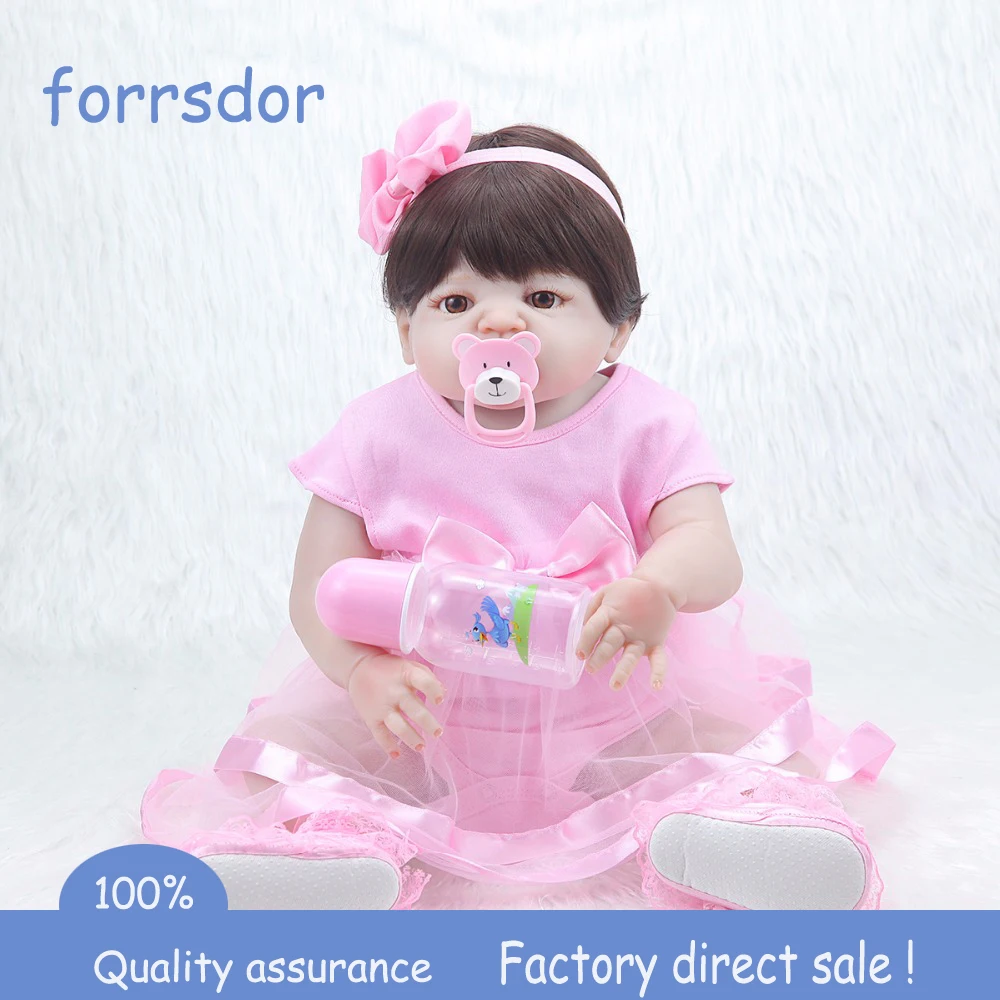 Forrsdor 55 см кукла с силиконовым корпусом игрушки для девочек розовые куклы
