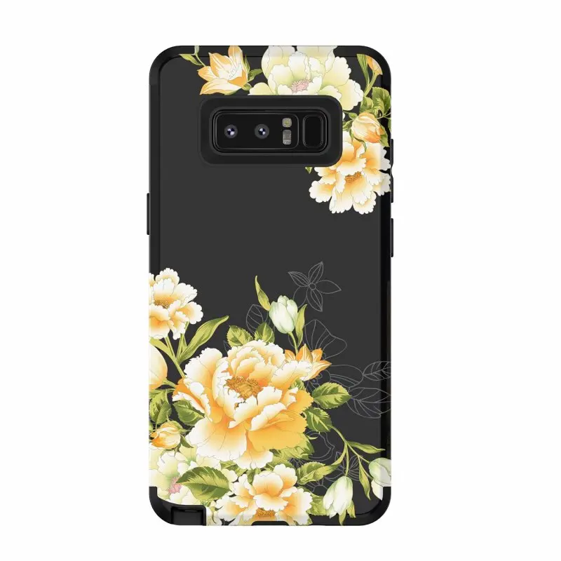 Роскошный чехол 3 в 1 для samsung S10 Note 8 9 S9 Plus жесткий чехол для телефона с цветочным узором Дизайн ПК силиконовый бампер противоударный чехол