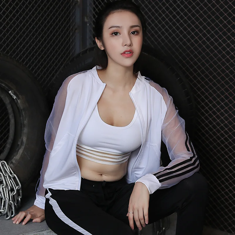 Упражнение на молнии прямой воротник Свободная леди беговой костюм досуг