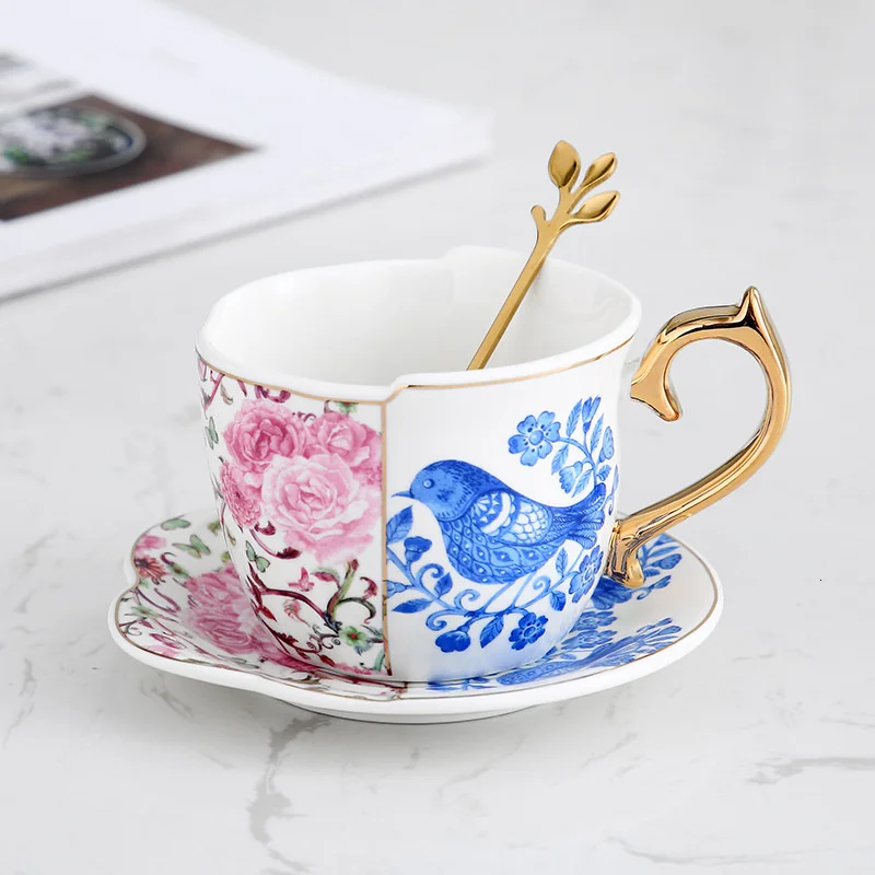 

Ceramics Coffee Cup Saucers Suit Ins English Style Originality Black Tea Teacup Household Afternoon Tea Latte Black Coffee Mugs
