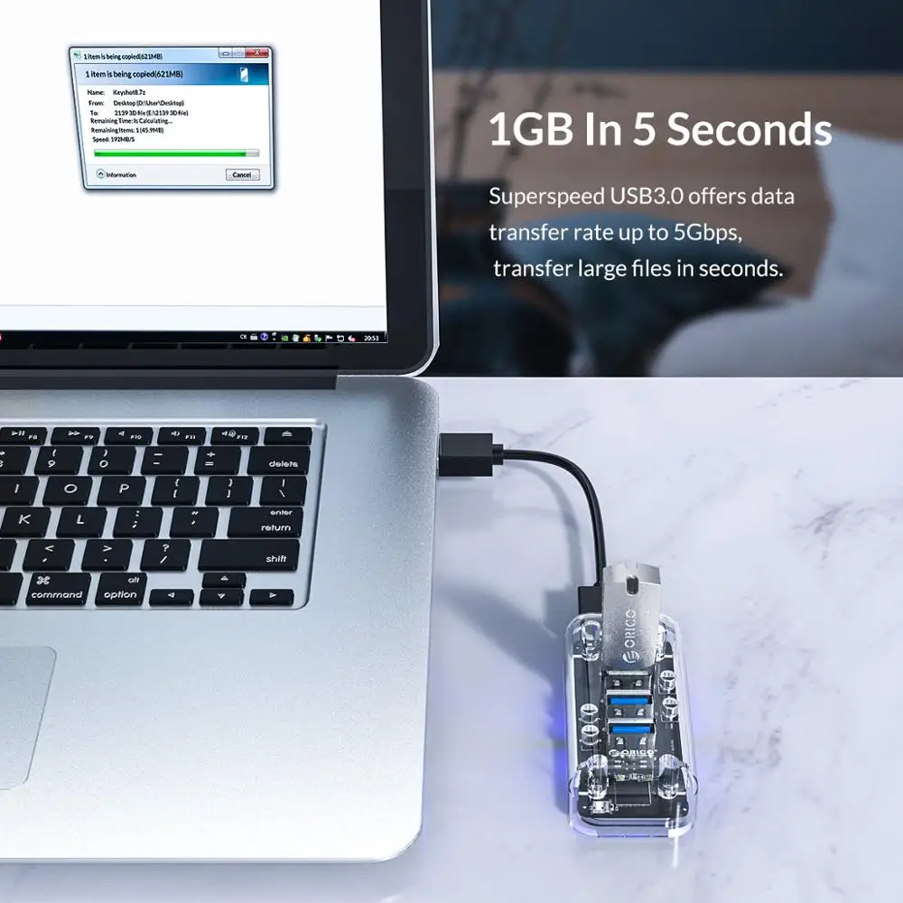 Концентратор ORICO USB3.0 разных форм высокоскоростной разветвитель на 4 и 7 портов Micro