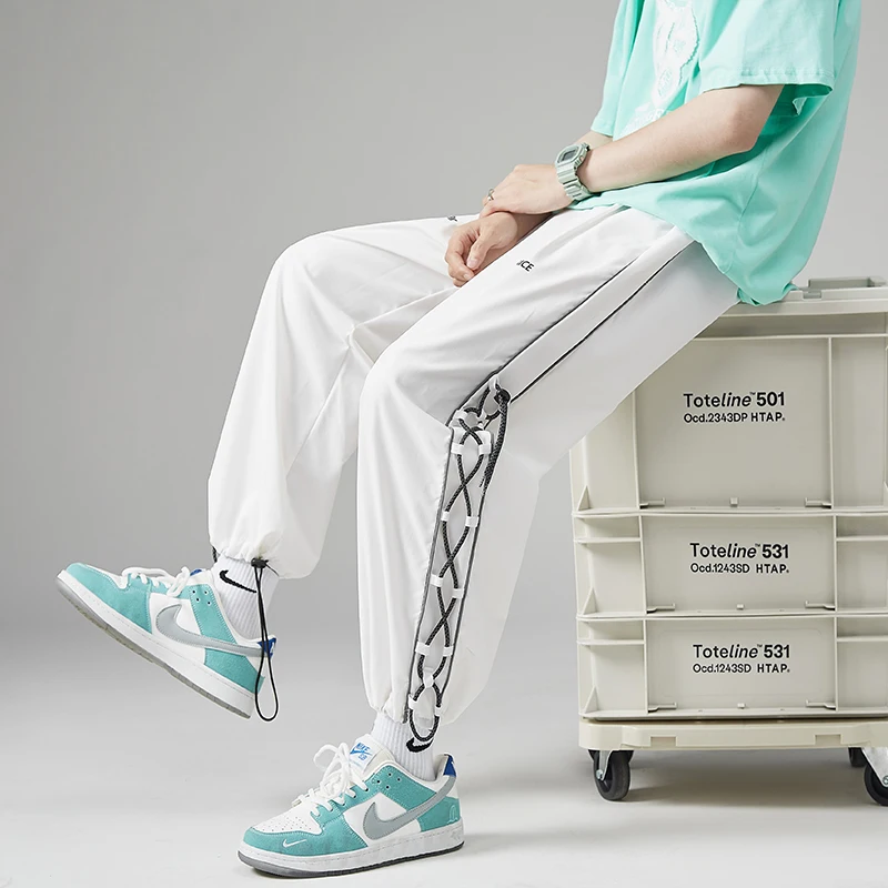 

White Harem Joggers Pants Streetwear Men Hip Hop Harajuku Casual Sweatpants Fashion Loose Elastic Waist Trousers