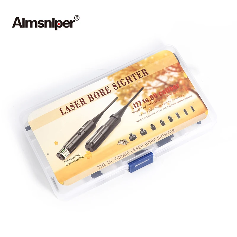 

Red Green Laser Boresighter Kits Tactical Red Dot Kit Set Bore Sight Fit .177 to .50 Caliber Riflescopes Hunting Accessories