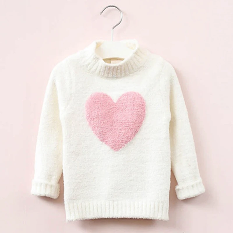 Свитер для девочек зимний теплый вязаный пуловер с длинным рукавом маленьких 4 8