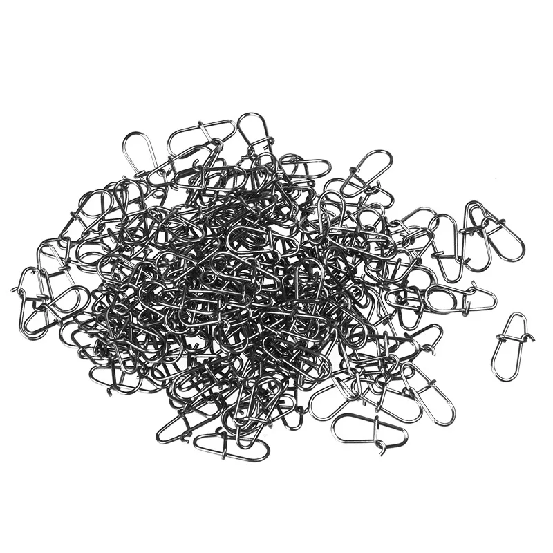 

1 bag 100pcs Stainless Steel Fishing Snaps Fastlock Clips Size 0-3 Safety Connector Accessories Tackle for Lures Hooks