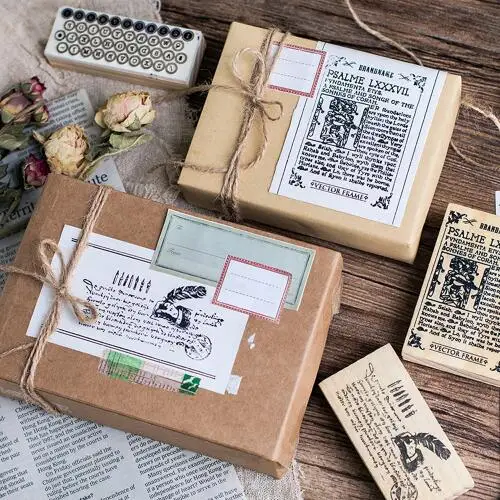 1 шт. Ретро Художественная серия креативный штамп Деревянный резиновый