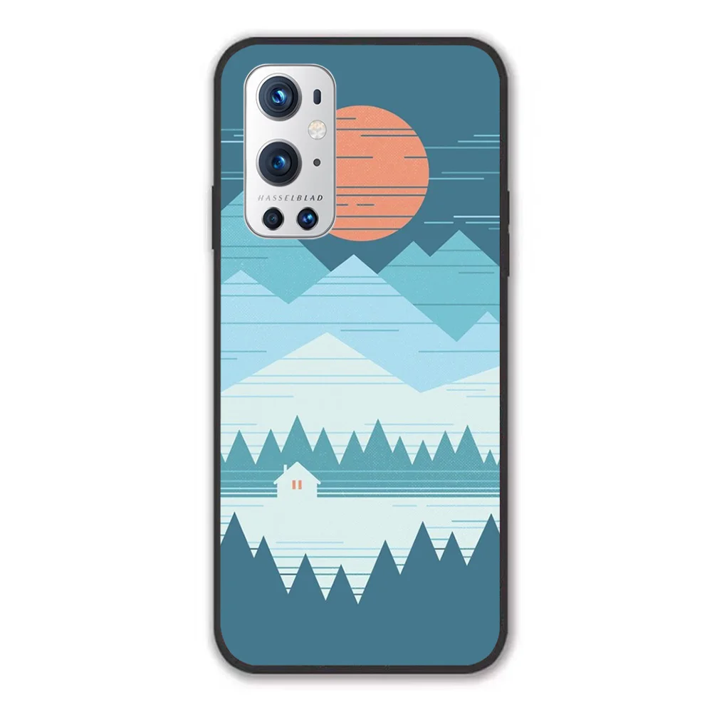 

For OnePlus Cabin In The Snow Soft TPU Border OnePlus 7 7T 7Pro 8 8T 8Pro 9 9Pro Case