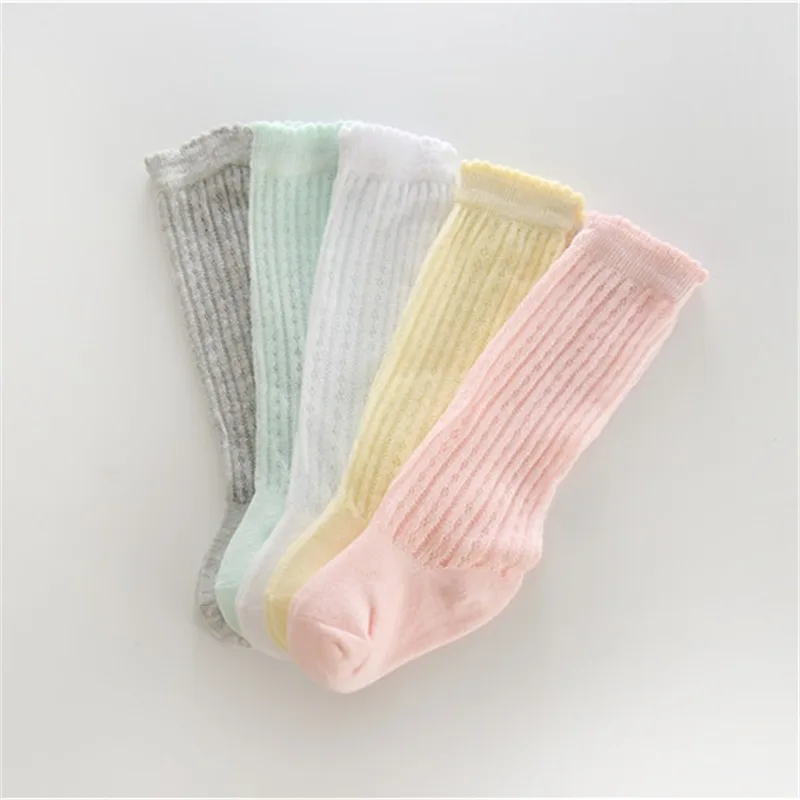 Дышащие хлопковые сетчатые носки принцессы детские длинные мягкие до колена