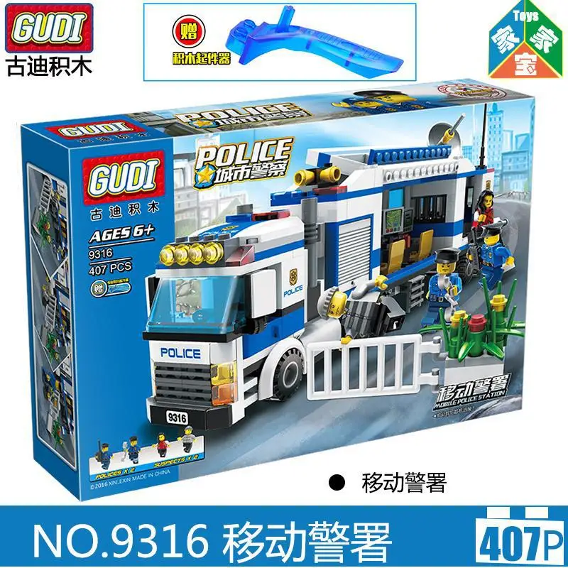 

City Police Series Mobile Police Station 9316 Puzzle Assembled Building Block Children Boy Toy