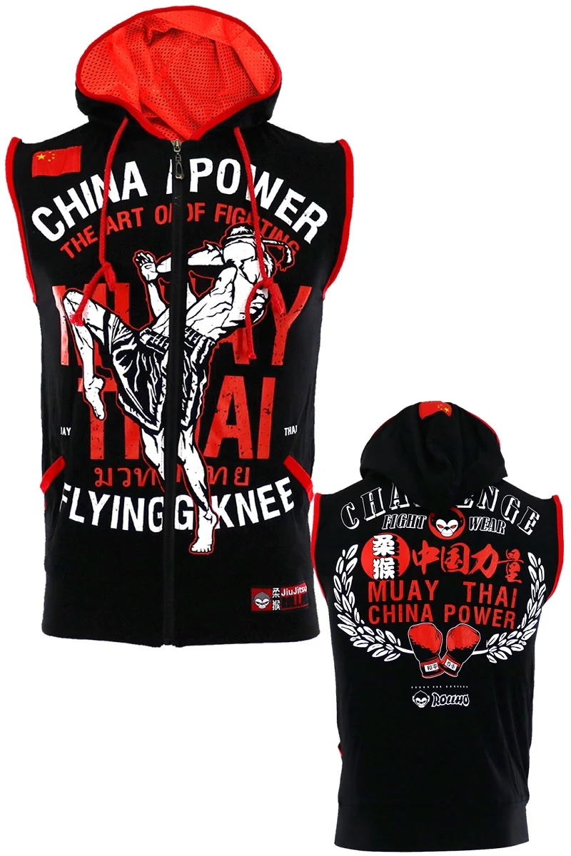 Кофты с капюшоном в стиле MMA боксерская майка без рукавов Muay Thai Mma Fight Wrestle Fitness Shirts
