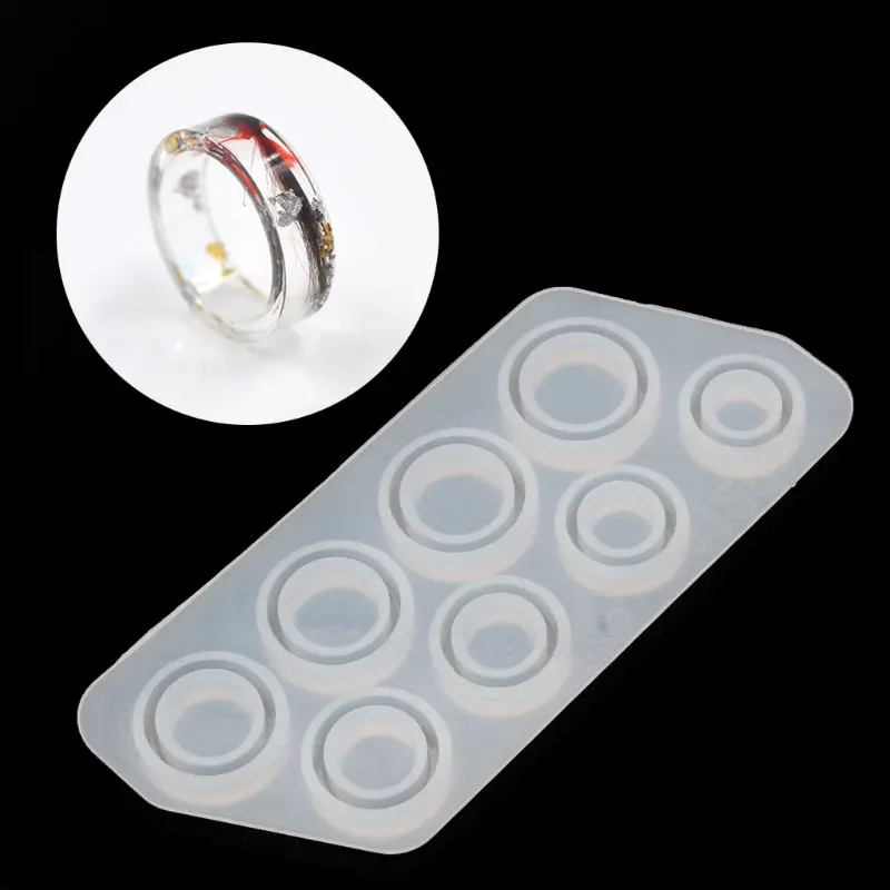 

8Pcs Assorted Sizes Ring Silicone Mold Jewelry Resin Casting Mold US Size 5-12