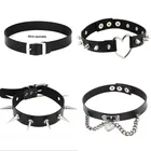 Новый Harajuku Черный Гот колье-ошейник из искусственной кожи в стиле панк ошейник с камнем Связывание колье украшения в готическом стиле Вечерние ожерелье аксессуары