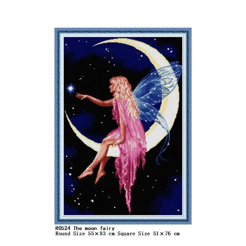 DIY алмазная живопись круглая и квадратная Алмазная мозаика 5D с изображением Луны