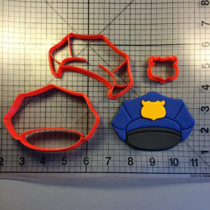 Полицейская значок шапка силуэт помадка украшенный кекс Топ печенье резак штамп