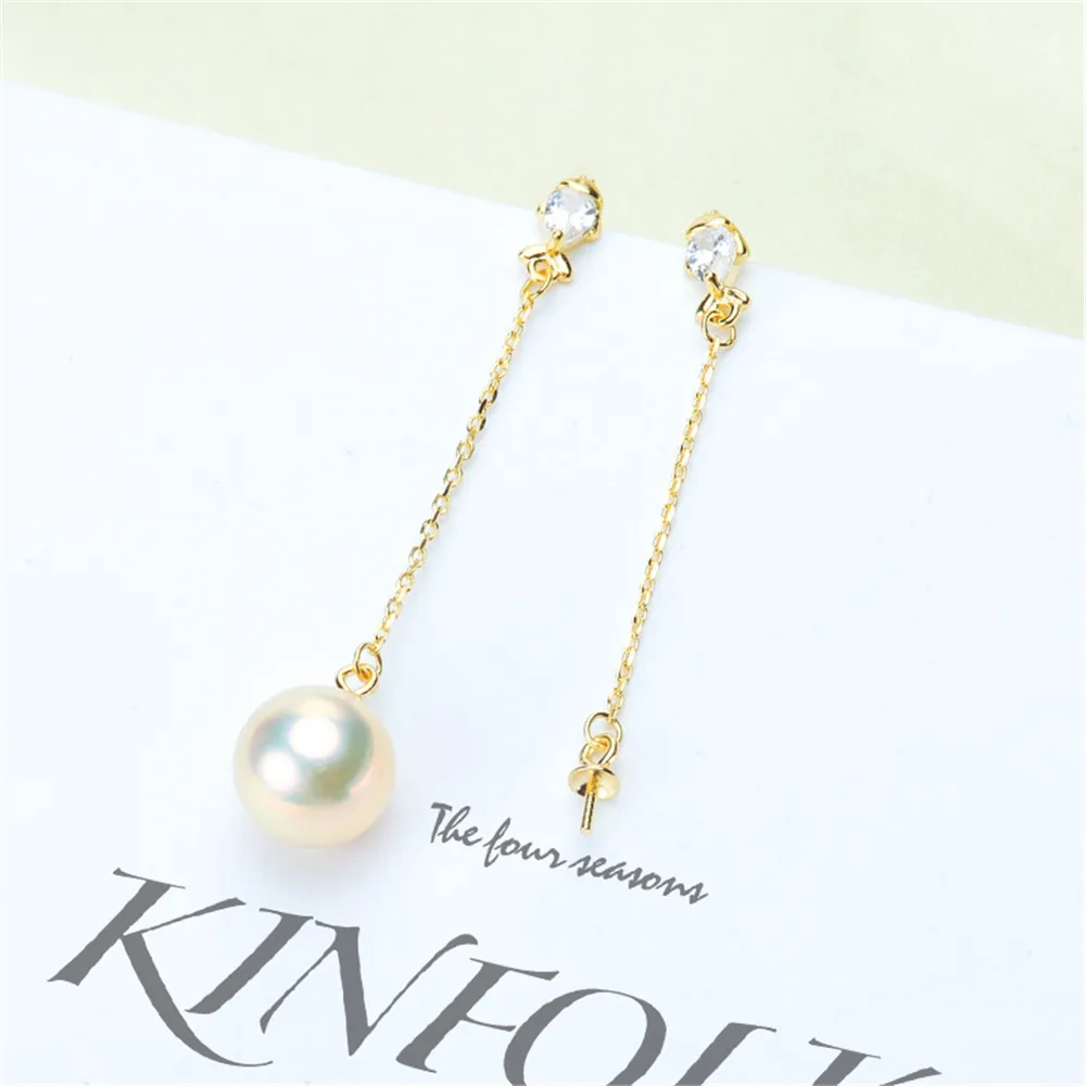

925 Sterling Silver Plating Earrings Pearl Earrings Accessories Findings Earrings Jewelry Parts Fittings Mountings DIY Girl Gift