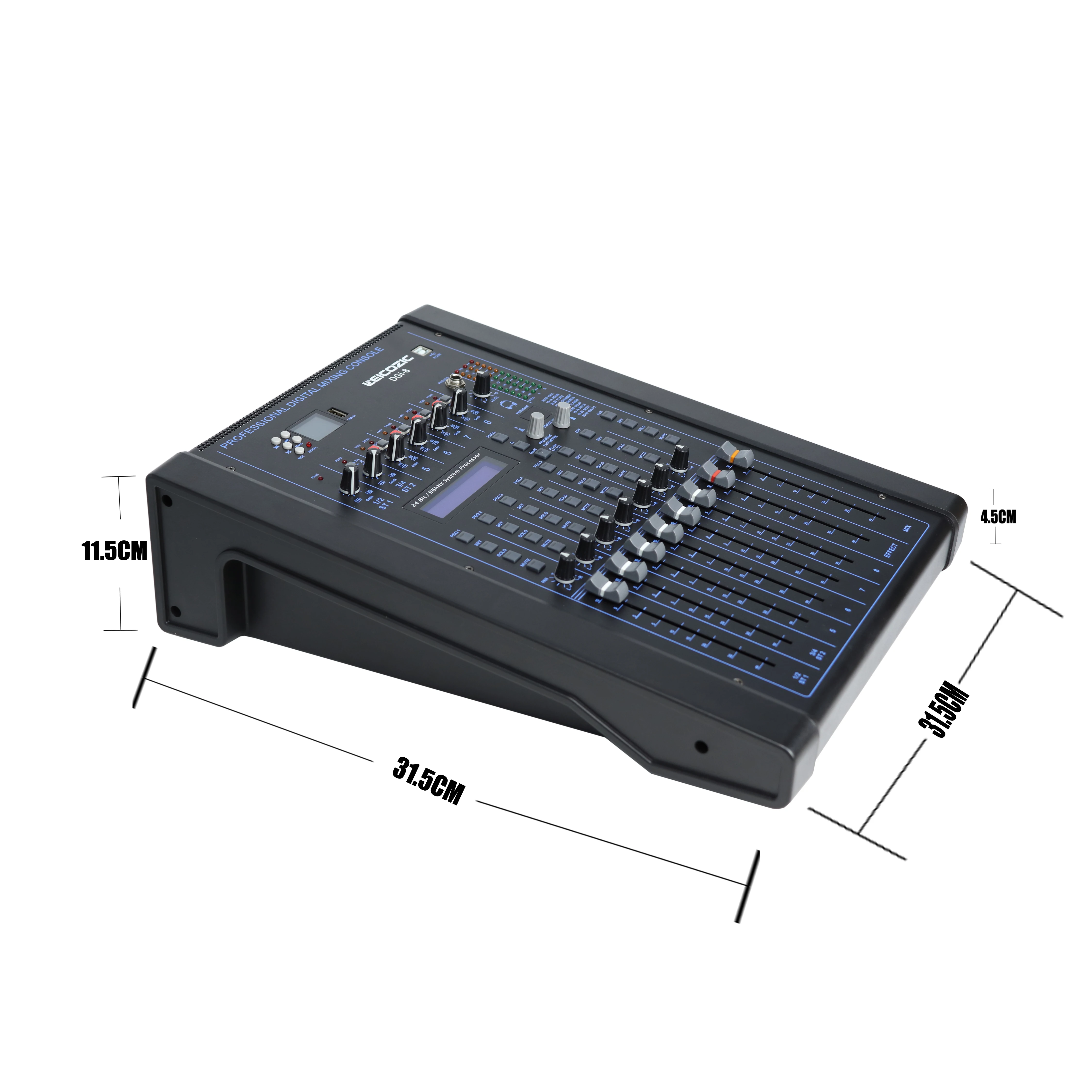 

Leicozic Professional Digital Mixer Desk DGI-8 8 Channel Audio Mixing Console With Recording & Rack Mount Studio Live Tablet
