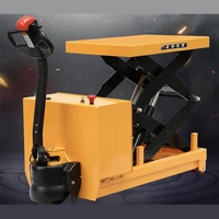 walking type 2 ton 1 meter lifting electric platform truck hydraulic lift table forklift mobile scissor small pallet truck