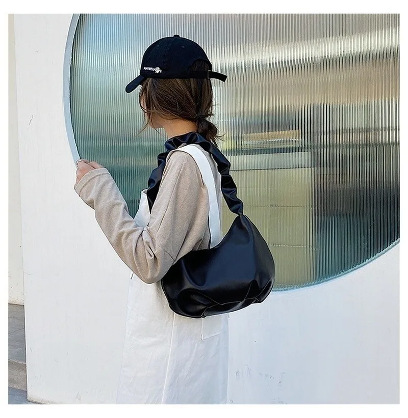 

Soft PU Leather Women Shopping Bag Retro Solid Color Ladies Handbags Fashion Design Girls Small Shoulder Bags