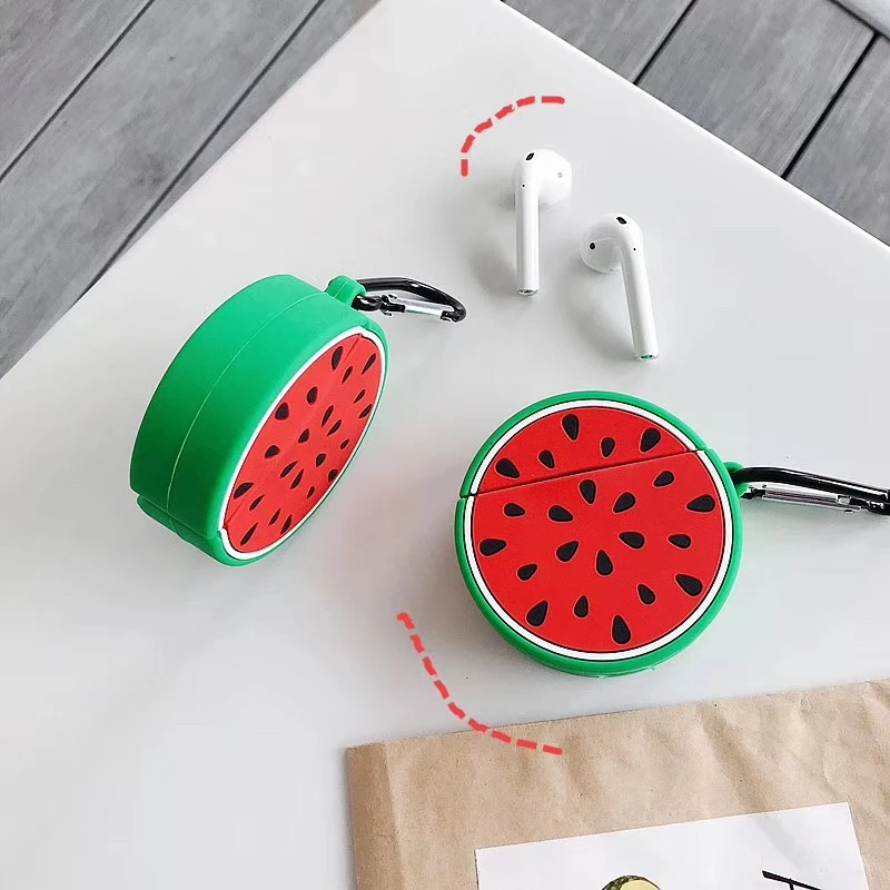 Арбузный чехол для AirPods 2 Чехол привлекательный мягкий силиконовый наушников Airpod