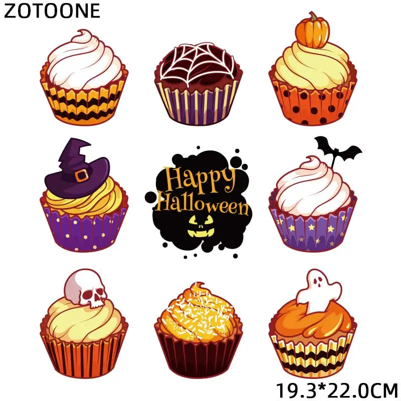 ZOTOONE и надписью &quotHappy Halloween" патчи торт наклейка мороженое Переводные железные