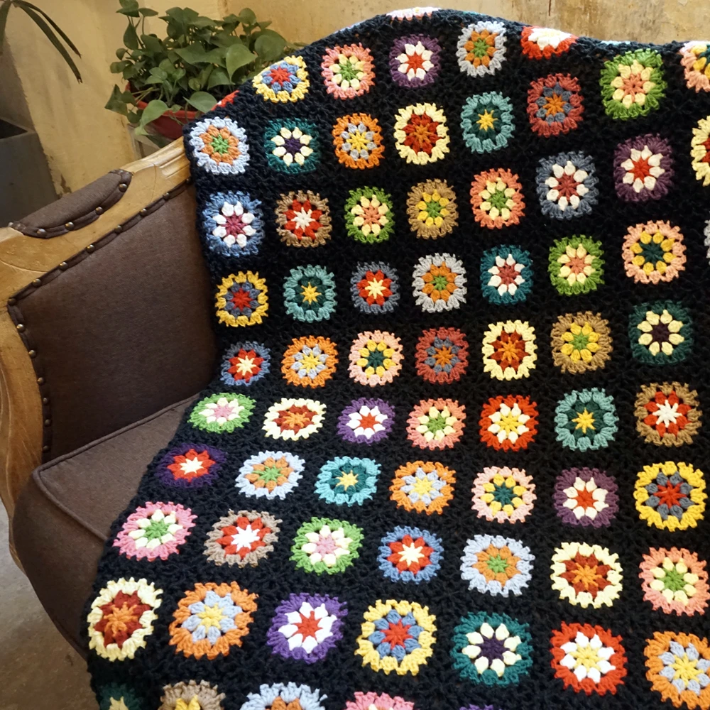 Ручная работа оригинальное вязаное крючком афганское одеяло ручная подушка