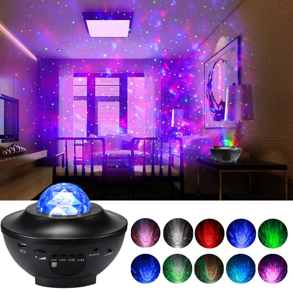 Светодиодный ночник океанская волна проигрыватель со встроенным музыкальным