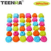teenra 36pcsset silicone muffin cup cake mold reusable baking cup non stick cupcake liners diy cake maker tool