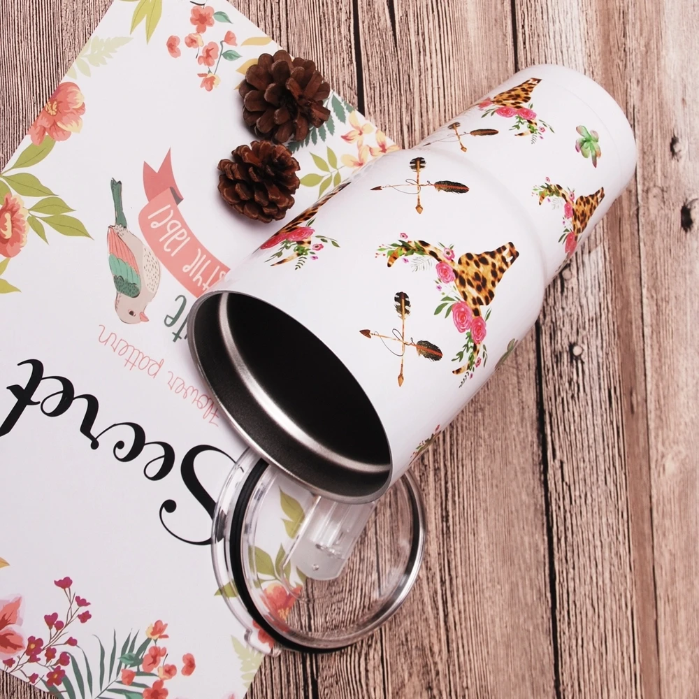 30 унций Bull Flower Tumbler нержавеющая сталь ацтекская Двухстенная Вакуумная чашка милый подарок для воды держатель DOM1175