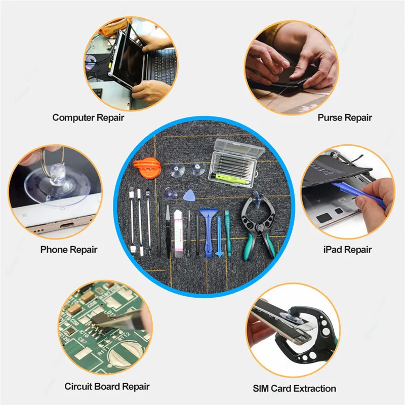 

24 in 1 Multifunction Screwdriver Repair Tools Kit For Samsung S7 S6 Repair DIY Hand Laptop Tablet Phone Repair Tools Kit Child