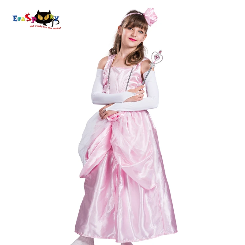 Eraspooky Pink Fairy Tale Princess Dress Cosplay Costumes Girls Stage Gown Kids Christmas Birthday Fancy Headband | Тематическая