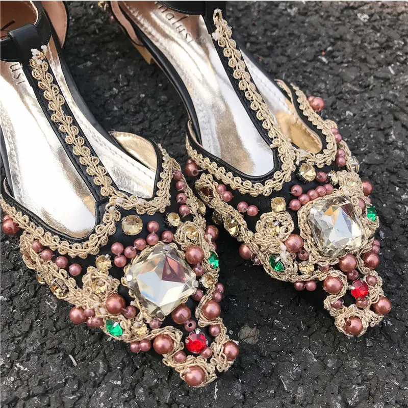 Женские Модные Великолепные туфли-лодочки на плоской подошве с ручной