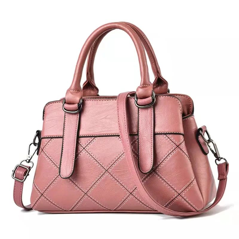 

2021 new casual simple large-capacity hand-held single-shoulder messenger stitching female bag