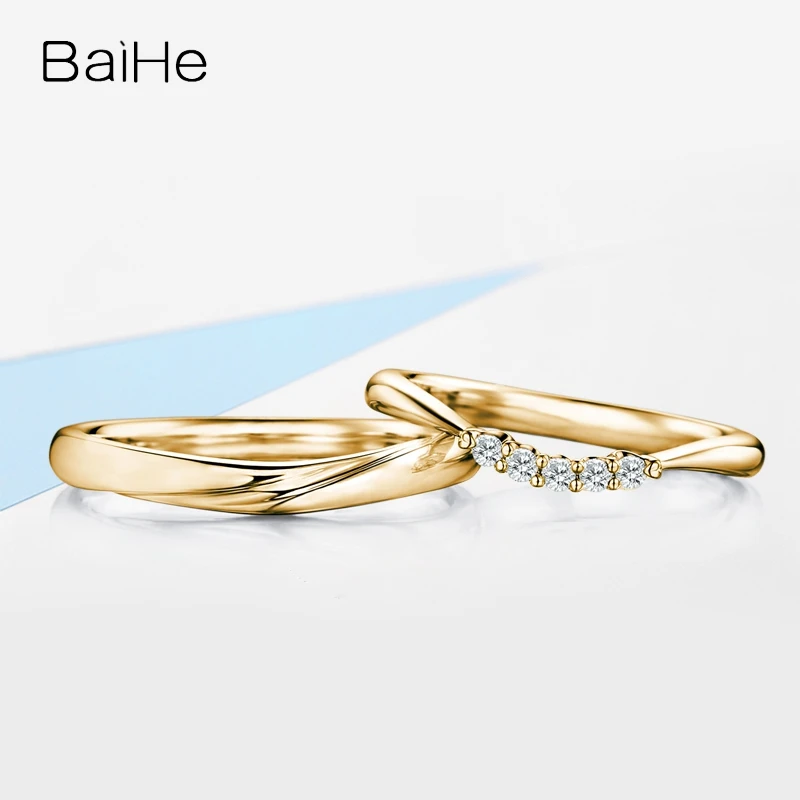 BAIHE Solid 18K White Gold H/SI Natural Diamonds Ring Man Girl Trendy Fine Jewelry Couple Valentine's Day Gift | Украшения и