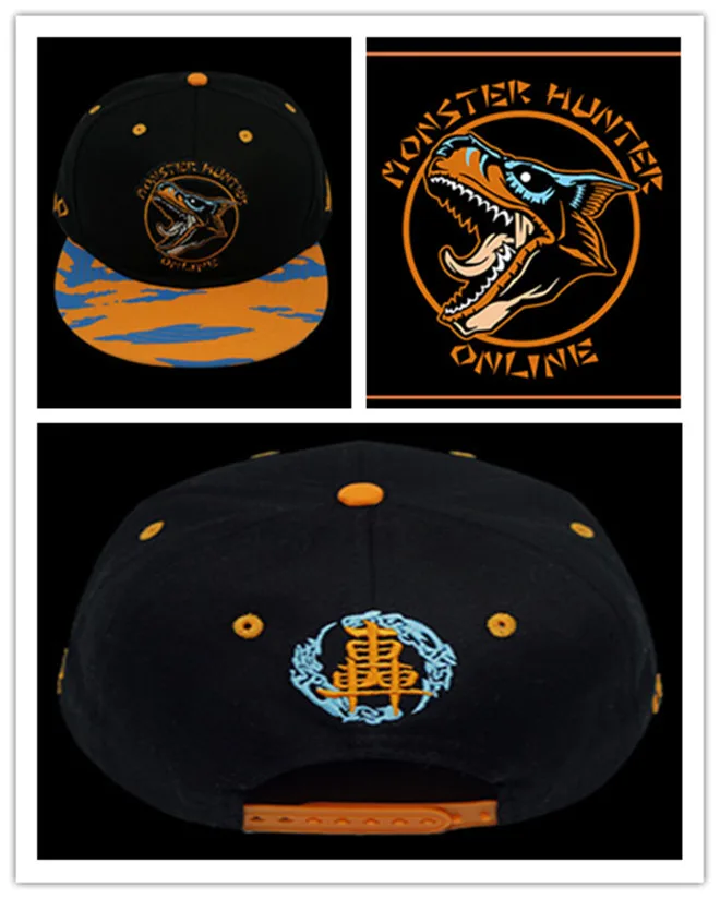 

Monster Hunter Onlie The Dragon Tigrex Logo Embroidery Adjustable Hat Hip-hop Flat Baseball Cap