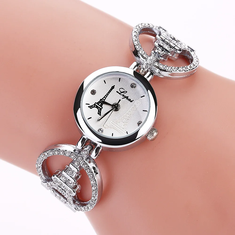 

2021 New Women Watches Romantic Paris Tower Watch Women Creative Paris Tower Watch Strap Zircon Fashion Trend Casual Watches