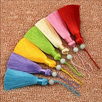 2pcslot 8cm bowlder short fat tassel silk fringe bangs tassel key hanging tassel for curtains home decoration accessories