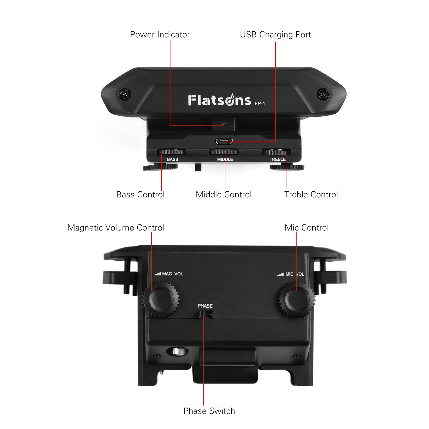 Flatsons FP-1 многофункциональная Акустическая гитара Звук отверстие пикап с