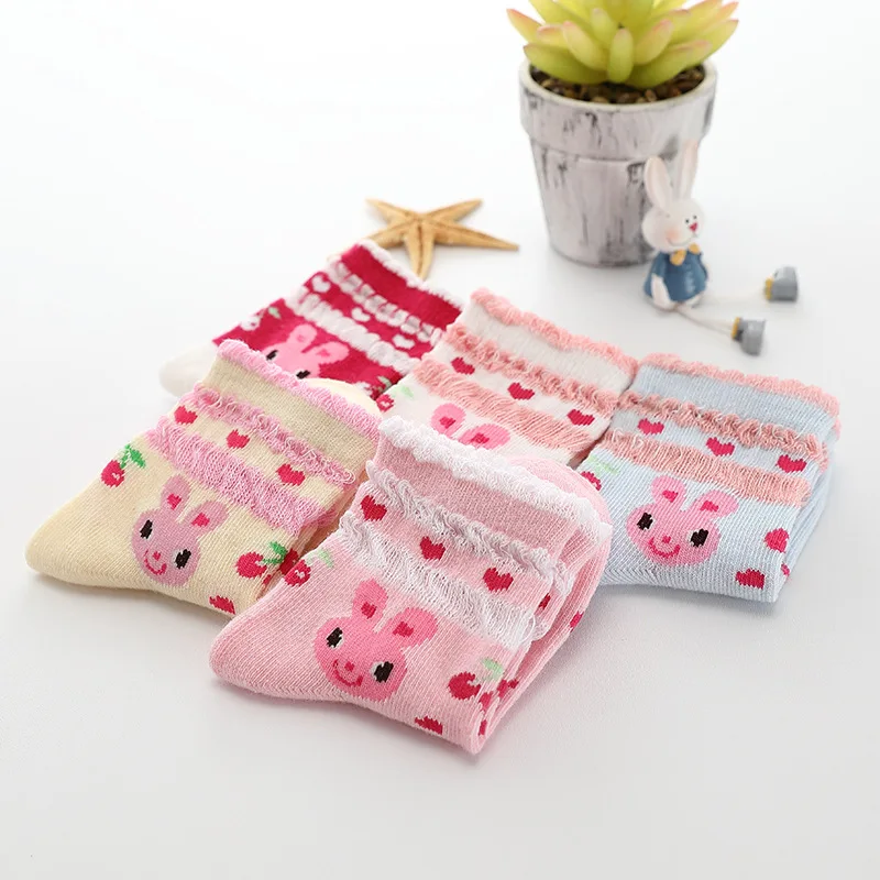 5 пар/лот новые осенние носки для девочек хлопковые кружевные детские