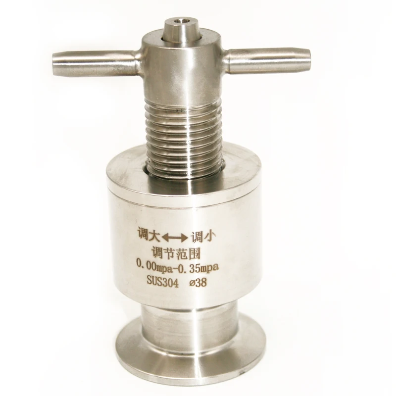 

Pipe OD 32mm Sanitary SUS 304 Tri Clamp OD 50.5mm Adjustable Pressure Relief Reducing Valve 0.5-6 Bar Safety Exhaust Vent Valve